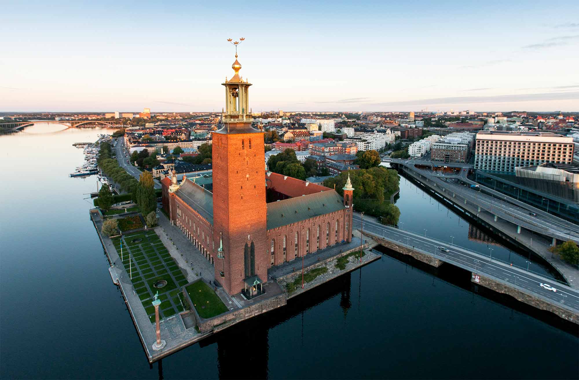 Aerial view of Stockholm City Hall