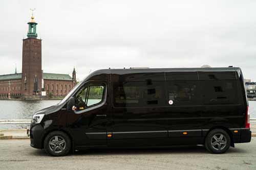 Exterior of a minibus.